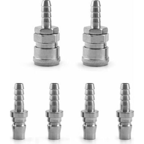 Serbia – Pack of 6 8mm air compressor nozzles – Quick-connect male/female pneumatic fitting – Compatible with LPG hoses – Prevents air leaks (1/5)