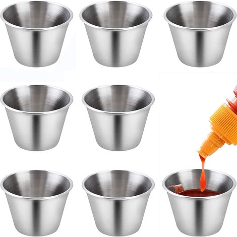 8 Bols à Sauce, Acier Inoxydable 304, 50ml, Empilable, Pour Apéritif et Épices