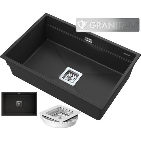 Évier de Cuisine en Granit Granitan Epir Monocuve avec Siphon et GraniProtect - Différents Coloris Disponibles (1/5)