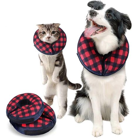 Collier gonflable pour chien, collier de récupération ultra-doux pour chiens et chats, collier gonflable pour la convalescence post-opératoire, cône de protection pour chien, cône de Sh (1/5)