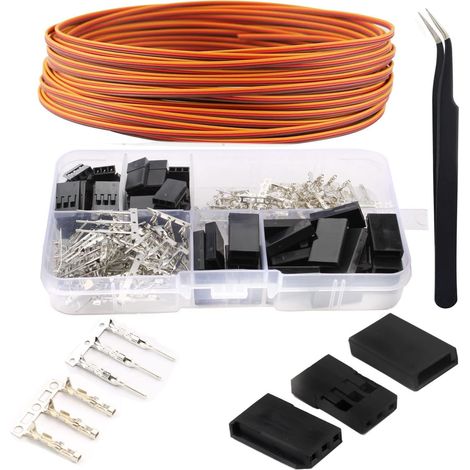 JR/Futaba Servo Extension Connector, 3 Pin, for DIY RC Car Heli Extensions (30 Sets) (1/5)