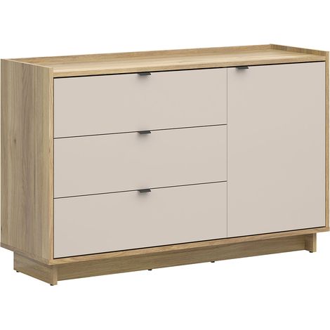Commode 1 porte 3 tiroirs Donna Cachemire et Bois (1/5)