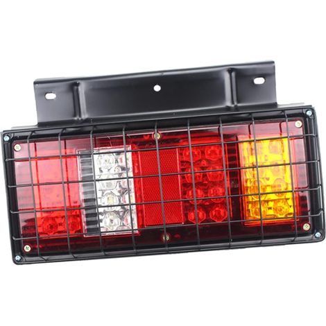 2pièces Feux Arrière Led Avec Protection Fer Multifonction Pour Camions Et Remorques Éclairage Feux De Recul Frein Et Clignotant
