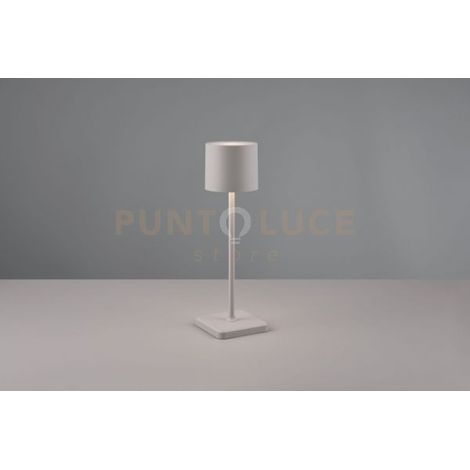 FERNANDEZ LAMPADA DA ESTERNO DA APPOGGIO RICARICABILE SU BASE A INDUZIONE GRIGIA CON REGOLAZIONE INTENSITA', TEMPERATURA DI COLORE H.38CM IP54 LED 1,5W 130lm, 2700+4000+6000K