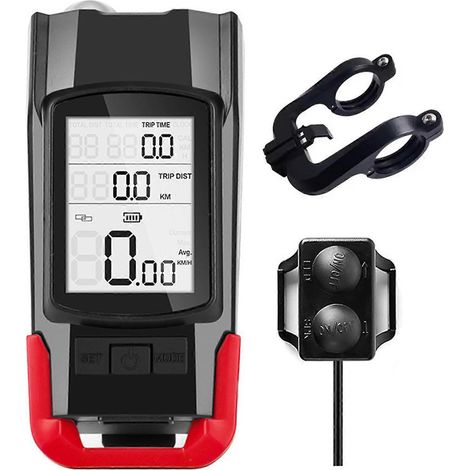 Éclairage vélo 3 en 1 avec phare, klaxon et compteur de vitesse, rechargeable par USB et étanche. (1/5)