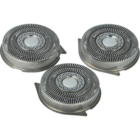 vhbw 3x Scherköpfe Ersatz für Philips HQ9 für Elektrorasierer, Silber