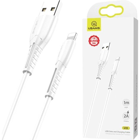 Usams Kabel U35 Lightning 2A Schnellladung 1m weiß/weiß SJ364USB02 (US-SJ364) (1/5)