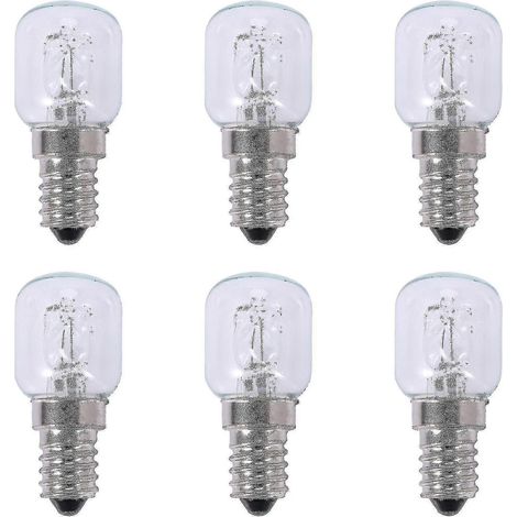 Lot de 6 ampoules halogènes E14 haute température (500 °C, 25 W) compatibles avec les fours à bulles et résistantes à la chaleur - YuJia (1/5)