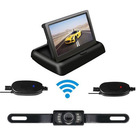 4,3-Zoll-Kit für kabelloses Rückfahrkamerasystem – Rückfahrmonitor für Auto/LKW/Van/Pickup/Wohnmobil
