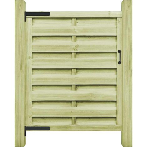 vidaXL Puerta de valla madera de pino impregnada verde 100x125 cm (1/2)