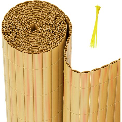 Wolketon Canne in PVC per giardino, balcone e terrazza โ Frangivista e frangivento, stabile e facile da tagliare Bambรน 90 x 500cm