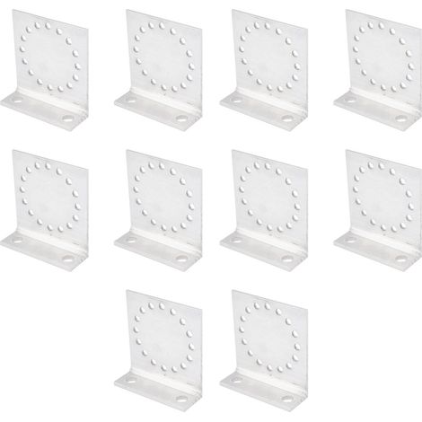 Lot de 10 équerres de renfort en alliage d'aluminium pour accessoires de clôture électronique (1/5)