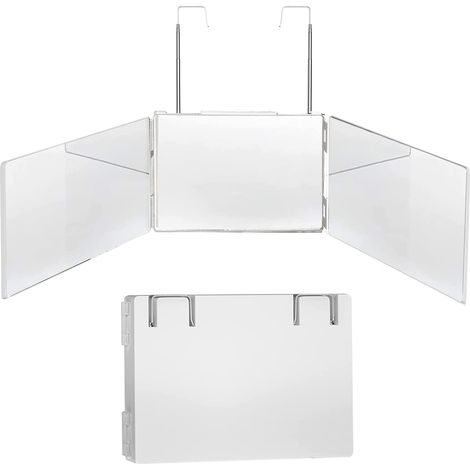 MINKUROW Specchio Per Il Trucco Specchio A 360° A 3 Vie Con Staffe Regolabili Per Trucco E Parrucchiere (Bianco) (1/5)