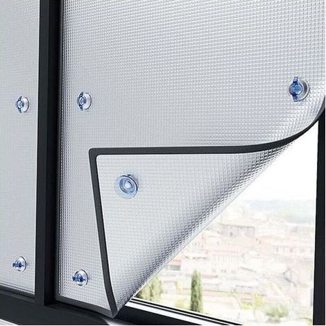 Film of protection solar anti heat 50x70cm – Film aluminized reusable – Anti-UV, flame, resistant to the scratches – Energy saving – (1/4)