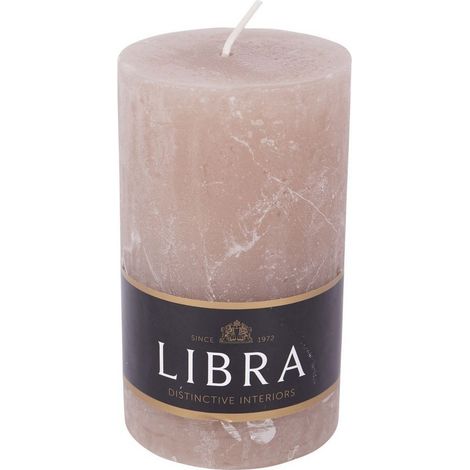 Rustica Pillar Candle - Paraffin Wax - L7 x W7 x H12 cm - Taupe