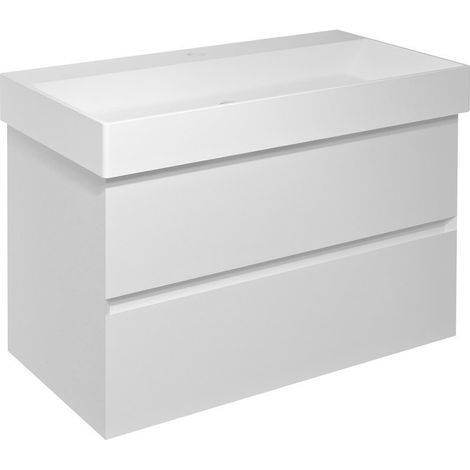 Sapho Filena - Meuble pour lavabo, 82x52x43 cm, 2 tiroirs, blanc mat FID1285W (1/4)