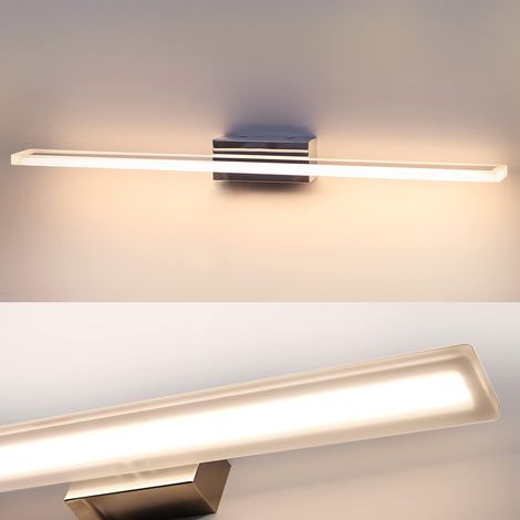 1 Applique Miroir, Led 60cm 15w, Acier Inoxydable Ip44, Blanc Chaud 3000k, Salle De Bain (1/5)