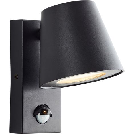 Brilliant Außen-Wandleuchte Bari Außenlampe, Bewegungsmelder, GU10, Metall/Kunststoff, schwarz