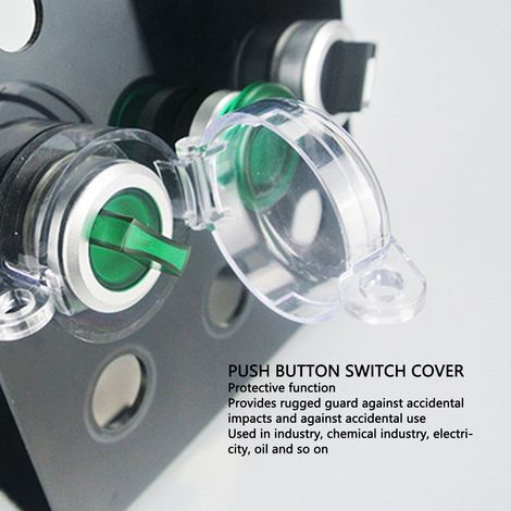 Protecteur de Bouton d'Arrêt d'Urgence Transparent - Couverture PC pour Bouton-Poussoir Industriel 22mm (1/5)