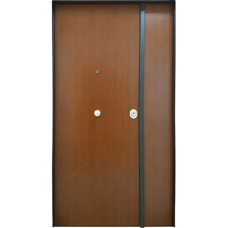 Porta Blinda 2 Ante da Interno Configurabile Classe 3-4 Noce e Bianco (1/4)
