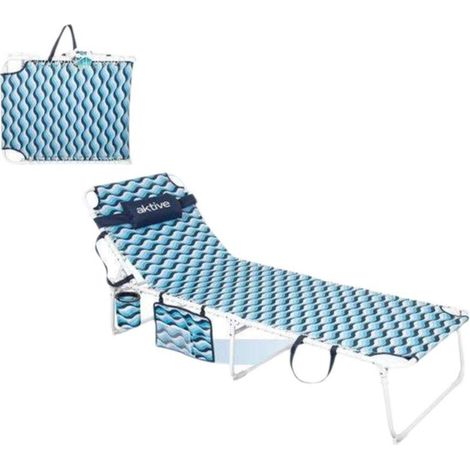 Aktive 62418 Tumbona plegable azul Beach Lounger