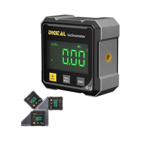 4 Sided Magnetic Digital Angle Gauge Upgraded Digital Angle Finder Backlit Cubic Inclinometer Miter Protractor for Saw (1/5)
