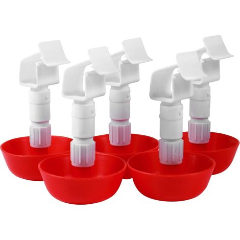 5pièces Abreuvoir pour Poules Et Oiseaux Automatique Et Réglable Compatible avec Tubes Carrés Assure Approvisionnement Constant (1/5)