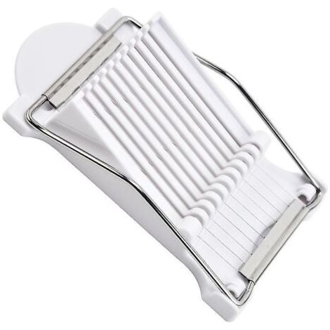 Slicer, multi-purpose deli slicer, stainless steel wire egg slicer, cuts 10 slices for fruit, onions, soft foods and ham (white)