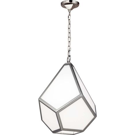 Elstead Diamond - 1 leichter mittlerer Deckenanhänger aus poliertem Nickel, E27