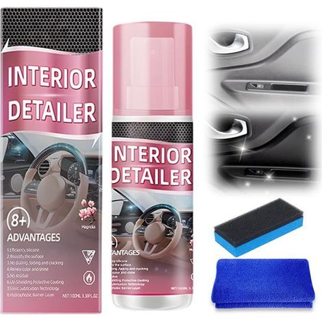 Kit de nettoyage intérieur pour carrosserie, comprenant un chiffon et une éponge en microfibre, pour enlever les rayures et nettoyer les plastiques. (1/5)
