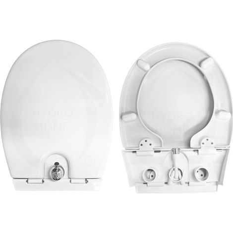 Copriwater Bidet Universale Ovale termoindurente bianco con erogatore acqua calda e fredda (1/4)