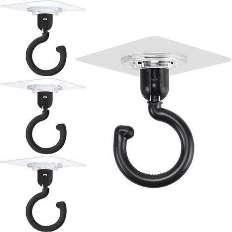 Selbstklebende, transparente Deckenhaken – 4er-Pack, wasserfeste Wandhaken, geeignet für Badezimmer, Küchen, Büros und Schlafzimmer – extrem widerstandsfähig und kein Bohren erforderlich.