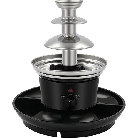Fontaine à chocolat électrique à 3 étages en acier inoxydable 25 W avec fonction maintien au chaud pour fête, mariage (1/5)