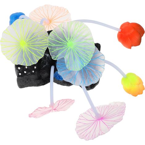 Décoration Aquatique Réaliste pour Aquarium avec Plantes Artificielles en Silicone et Plastique, sans Entretien, pour Poissons en Milieu Domestique ou Bureau (1/5)