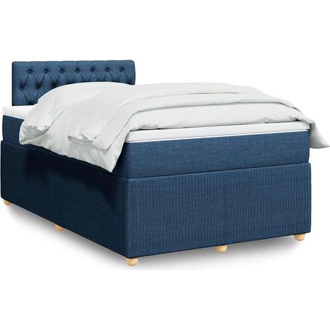 Boxspringbett mit Matratze Blau 120x200 cm Stoff (1/5)