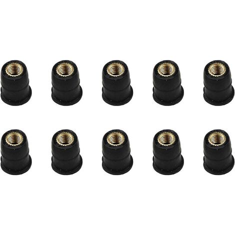 Kit de 10 fixations universelles pour pare-brise de moto, écrous à sertir en caoutchouc M4/M5/M6 (1/5)