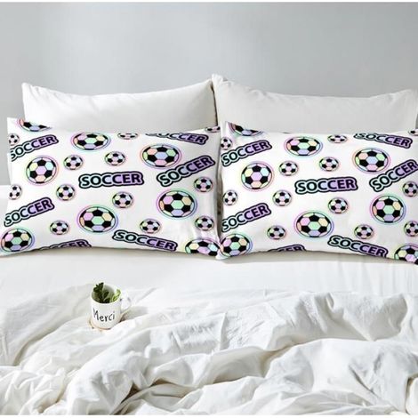 Parure de lit colorée enfants,garçons et filles, sur le thème du football.Ensemble housse de couette et d'oreiller,220x240cm - RCE (1/4)