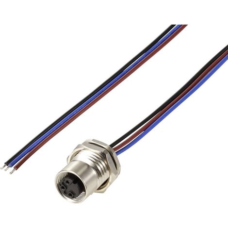 TRU COMPONENTS TC-12833056 Prise encastrée pour capteur/actionneur M12 embase femelle 0.5 m Nombre de pôles: 3 1 pc(s) A765813 (1/3)