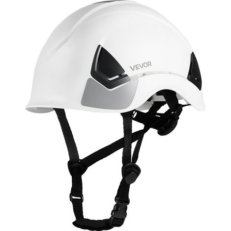 Casco de seguridad industrial VEVOR, ABS, ANSI/ISEA Z89.1, visera, suspensión de 6 puntos, ventilado, ajustable, sin gafas, sin tapones para los oídos. (1/2)