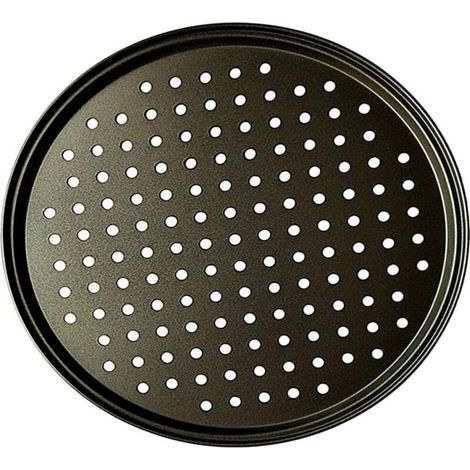 Poêle à pizza – Acier au carbone perforé antiadhésif pour pâtisseries, pizzas, gâteaux et sandwichs (1/4)