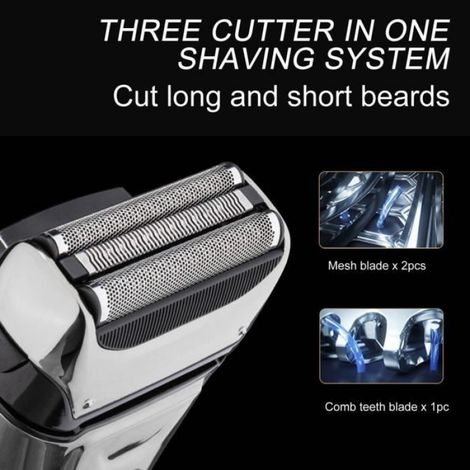ARAMOX Rasoir à barbe Rasoir Électrique Étanche pour Hommes Professionnel Charge USB Tondeuse à Barbe Portable (1/4)