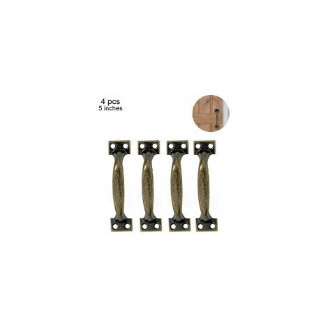 4 pièces poignées de porte de grange poignées de porte pour clôtures en bois poignée d’armoire vintage pour armoire de cuisine meubles tiroir matériel d’armoire, 5 pouces, bronze vert (1/5)