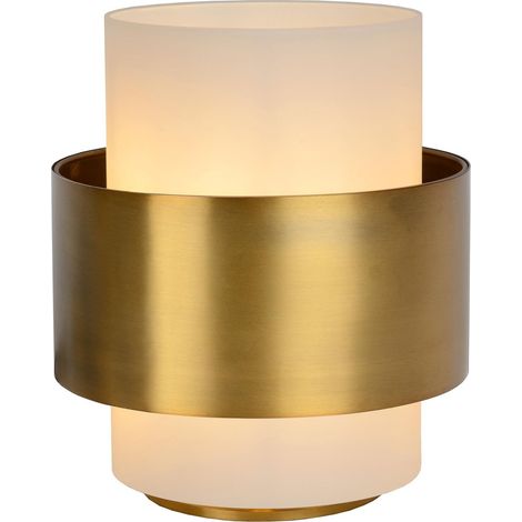 Lampe à poser tube verre blanc doré E27 Firmin Lucide (1/2)