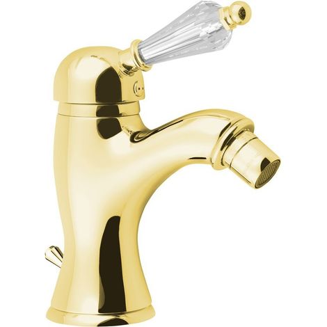 KIRKÉ CRYSTAL Mitigeur de bidet à levier cristal, avec vidage, or (1/2)