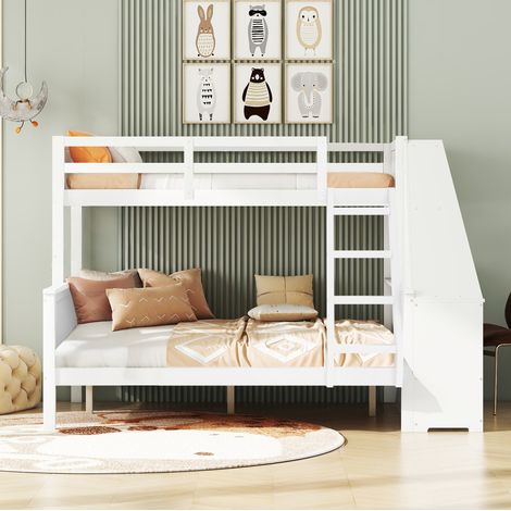 letto contenitore 90x200 140x200 con scrivania bianco OKMYHOME (1/5)
