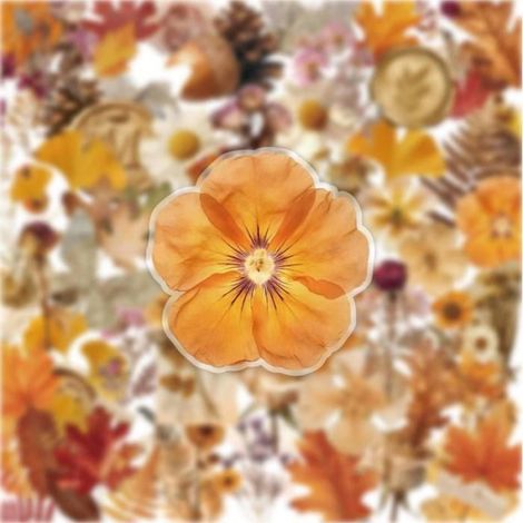 Autocollants Fleurs Sechees - 55 Unites - Vintage Botanique - Pour Journal Intime Scrapbooking Bouteille Eau Ordinateur Portable - Set Complet (1/5)