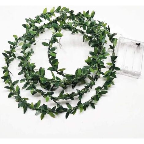 Abat-jour imitation feuille verte, lampe LED à fil de cuivre, 3 mètres (1/5)