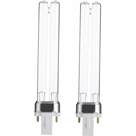 Lot de 2 stérilisateurs UV pour aquarium, purificateurs, ampoules germicides UV de rechange, culot G23 de 9 W (1/5)