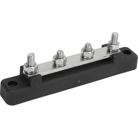 Verteilerblock mit 4 Anschlüssen, 12 bis 48 V, 150 A, rostfrei, für Pkw, Lkw, Wohnmobile, Boote, Industrieanlagen, schwarz (1/5)