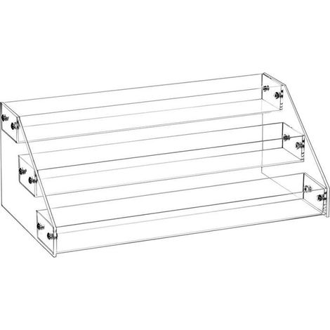 Présentoir Acrylique 3 Niveaux 31x16,2x11,6cm, Pour Cupcakes Parfums Bijoux Figurines Épices (1/5)
